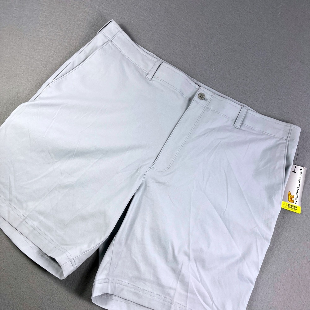 Nicklaus Golf Shorts Mens 40 Light Grey Eco Choice Stay Dri Stay Sun Protection